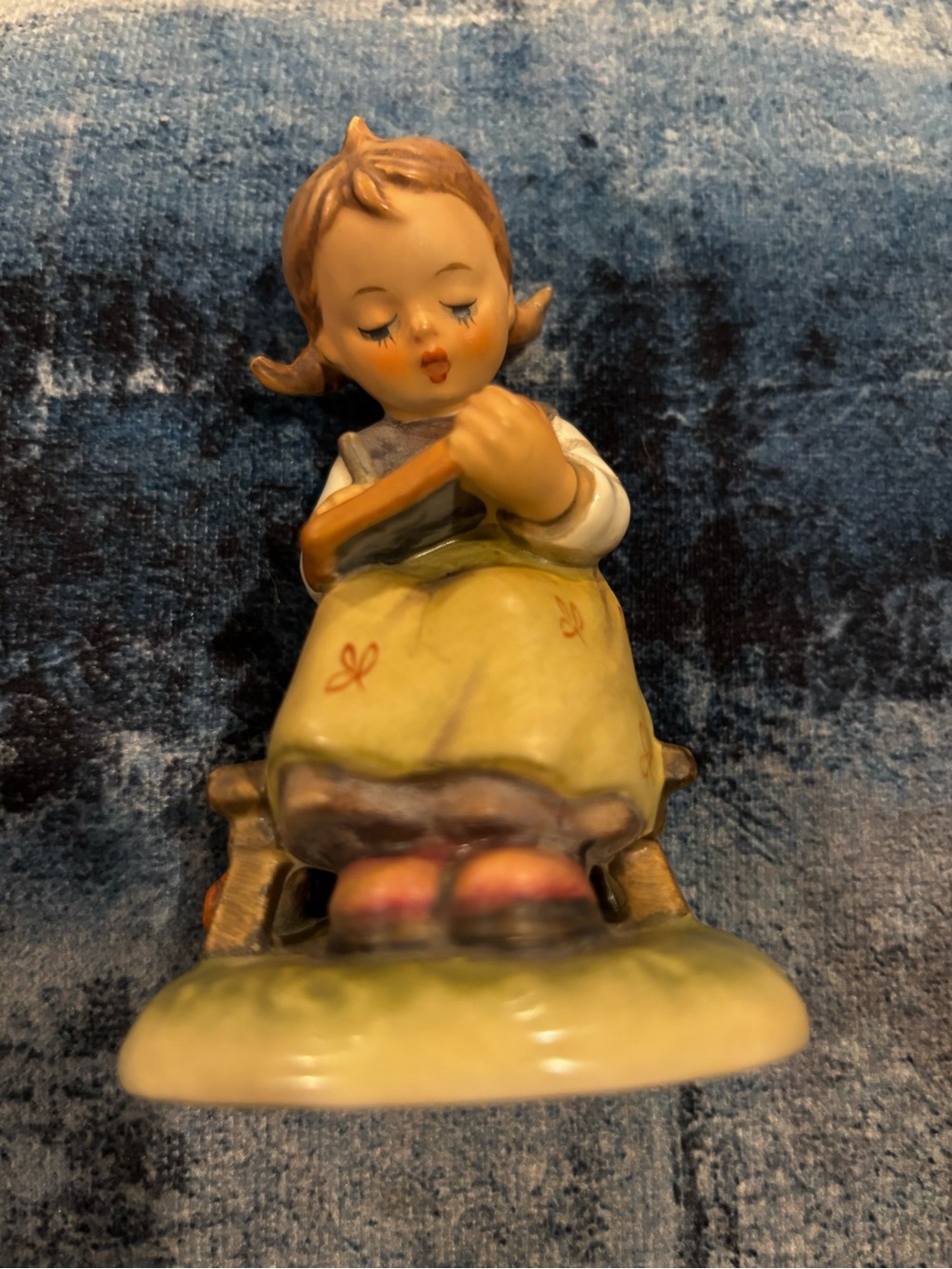 #367 Goebel Hand-Painted Girl Figurine in Yellow and Brown